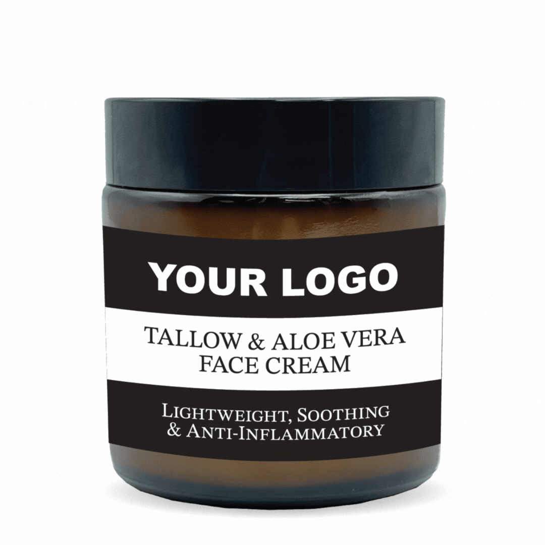 Private Label Lightweight Beef Tallow Face Cream with Aloe Vera