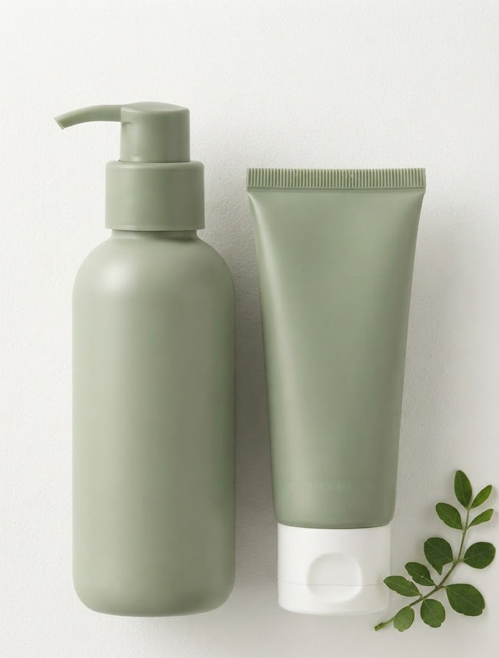 Custom skincare packaging options including bottles, jars, droppers and pumps