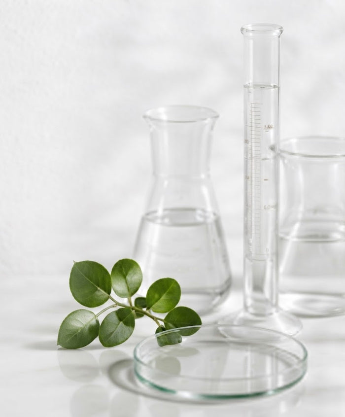 Chemist developing a cosmetic skincare formula in the Private Label Labs lab