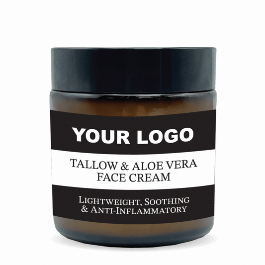 Lightweight Beef Tallow Face Cream with Aloe Vera | Private Label Manufacturer USA